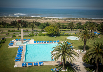 Há um spa incrível e piscinas de água salgada neste hotel a meia hora do Porto